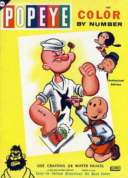 Popeye the Sailor Man Color By Number  Coloring Books at Retro Reprints -  The world's largest coloring book archive!