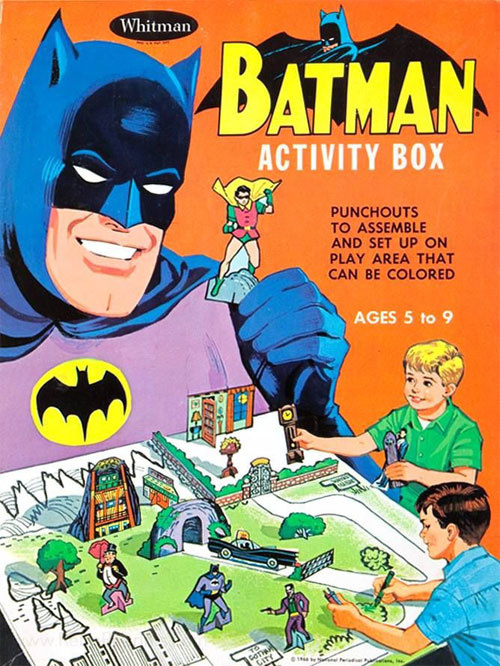 1966 VINTAGE REPRINT ONE-SHEET SET BATMAN PRESS-OUT BOOK & ACTIVITY BOX 
