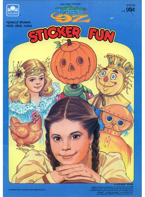 Return to Oz Sticker Fun Coloring Books at Retro Reprints The world