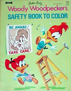 Woody Woodpecker Safety Book to Color