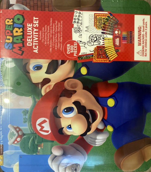 Nintendo Super Mario Deluxe Activity Set Coloring Book 500 Pieces  Collectible