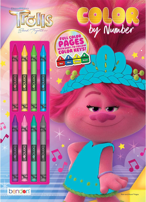 Trolls Band Together Color By Numbers