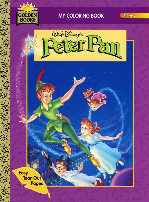 Peter Pan A Big Coloring Book, Walt Disney Golden Books 1989 Vtg