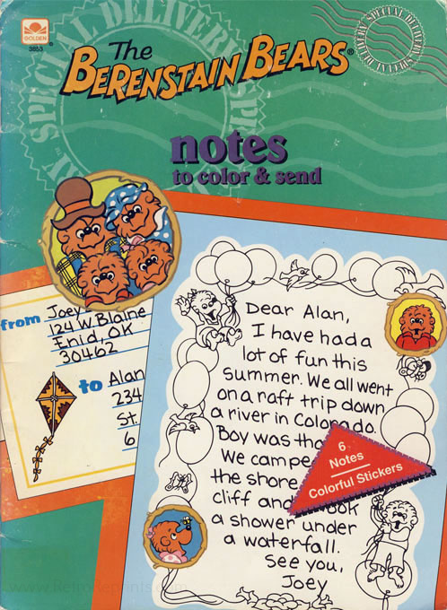 Berenstain Bears, The Notes to Color and Send