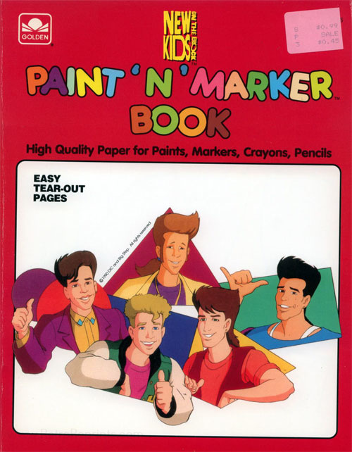 Vtg New Kids On The Block Paint & Marker Coloring Book Golden 1990s