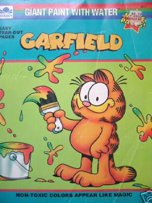 Garfield Giant Paint With Water Coloring Book Cartoon Vintage Book Unused  Not Used 1990 the Pink Room 20-01-08 