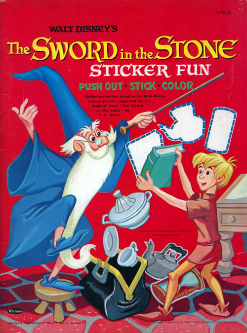 VINTAGE REPRINT 1963 THE SWORD IN THE STONE COLORING BOOK SAMPLER 
