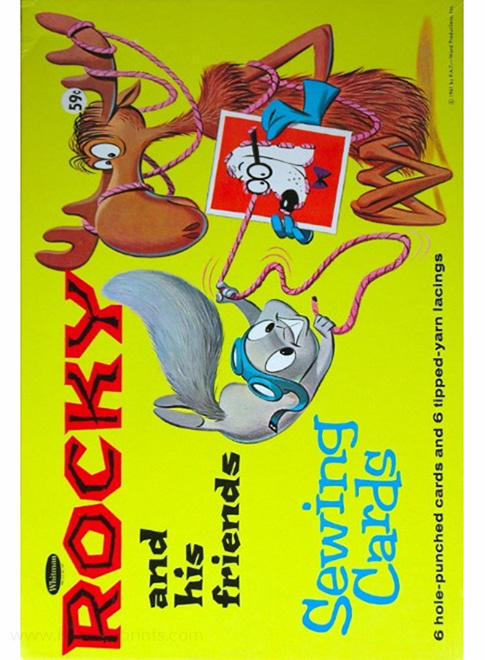 Rocky and Bullwinkle Sewing Cards