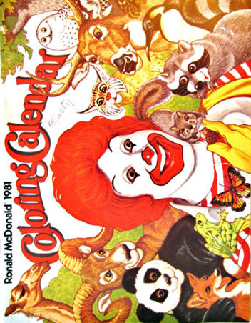 Ronald McDonald 1981 Coloring Calendar