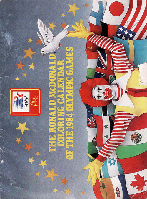 Ronald McDonald 1984 Coloring Calendar
