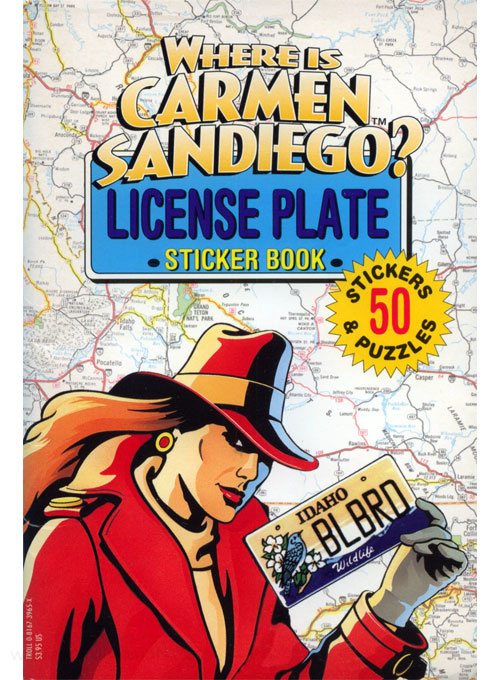 Carmen Sandiego License Plate Sticker Book 