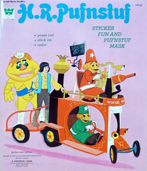1970 VINTAGE REPRINT COMPLETE PUFNSTUF STICKER FUN BOOK H.R ALL PAGES