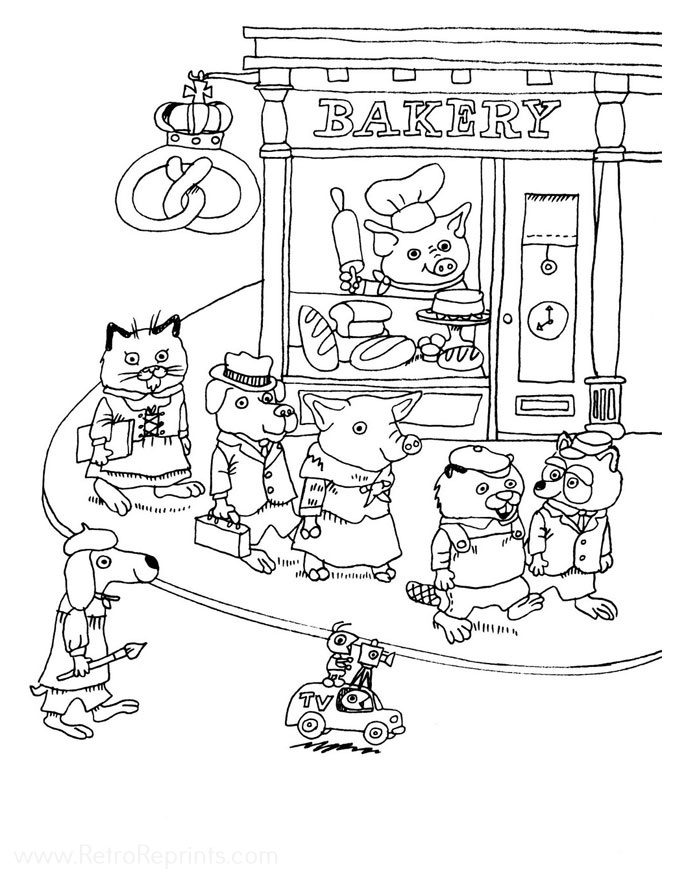 huckle cat coloring page the busy world of richard scarry