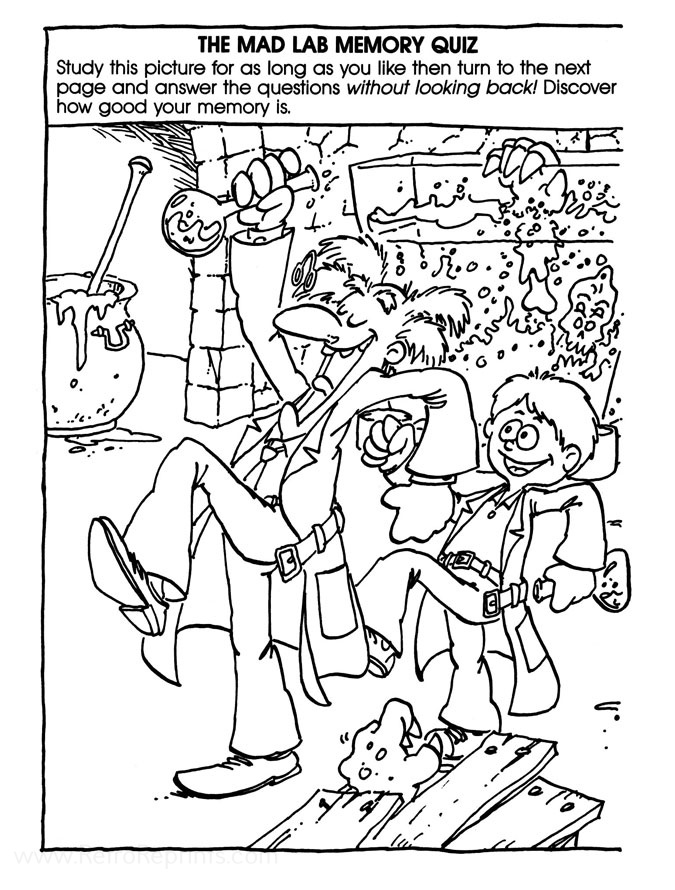 Mad Scientist Coloring Pages Coloring Books at Retro Reprints The