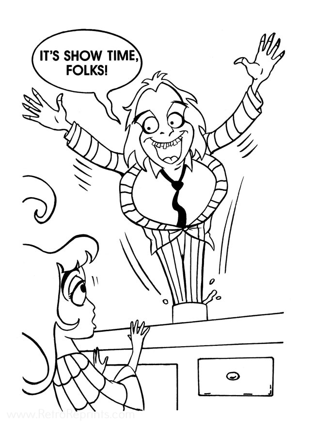 Beetlejuice Coloring Pages Coloring Books at Retro Reprints The