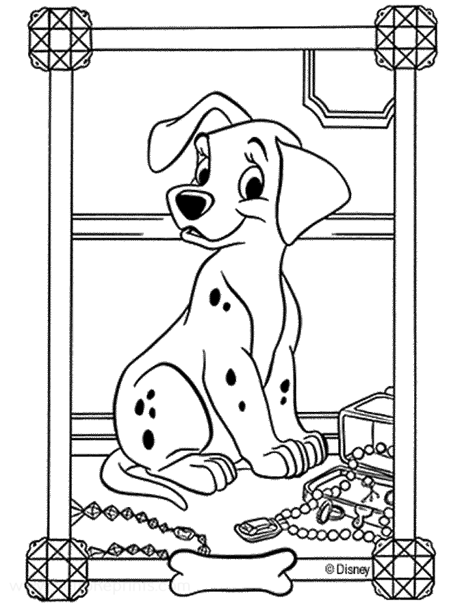 penny color page dalmatians