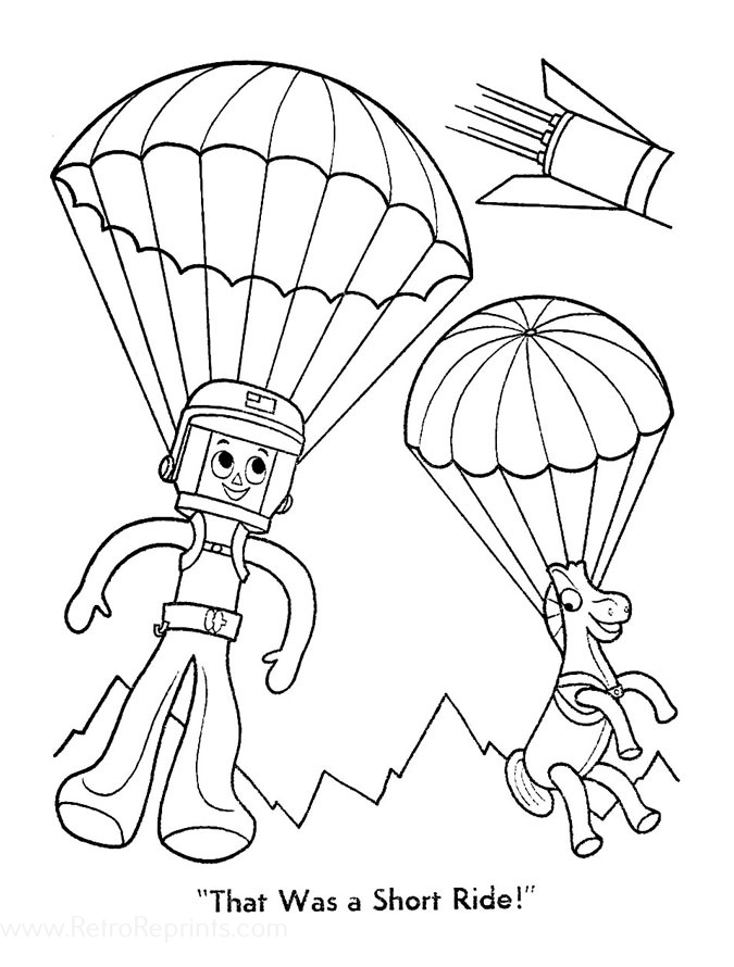 Gumby and Pokey Coloring Pages | Coloring Books at Retro Reprints - The ...