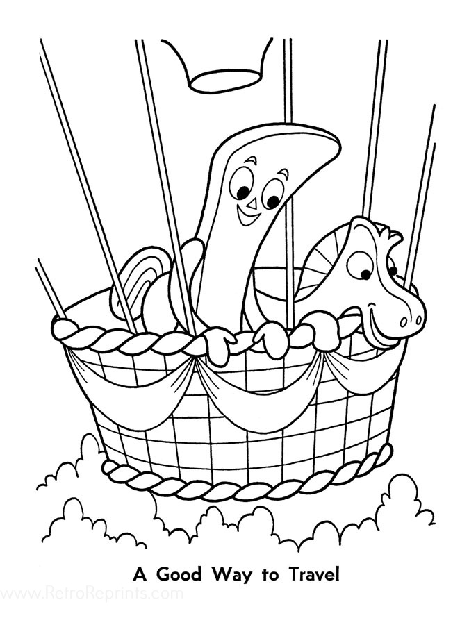 Gumby and Pokey Coloring Pages | Coloring Books at Retro Reprints - The ...