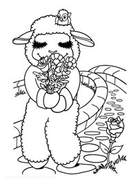 lamb chops play along coloring page online