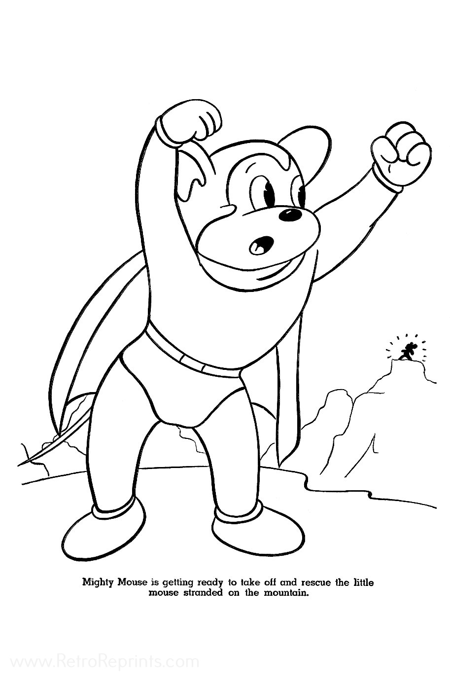 Mighty Mouse Coloring Pages | Coloring Books at Retro Reprints - The