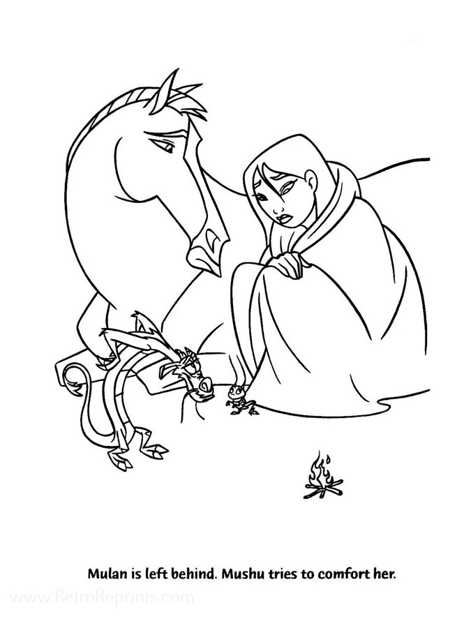 ling coloring pages for children mulan