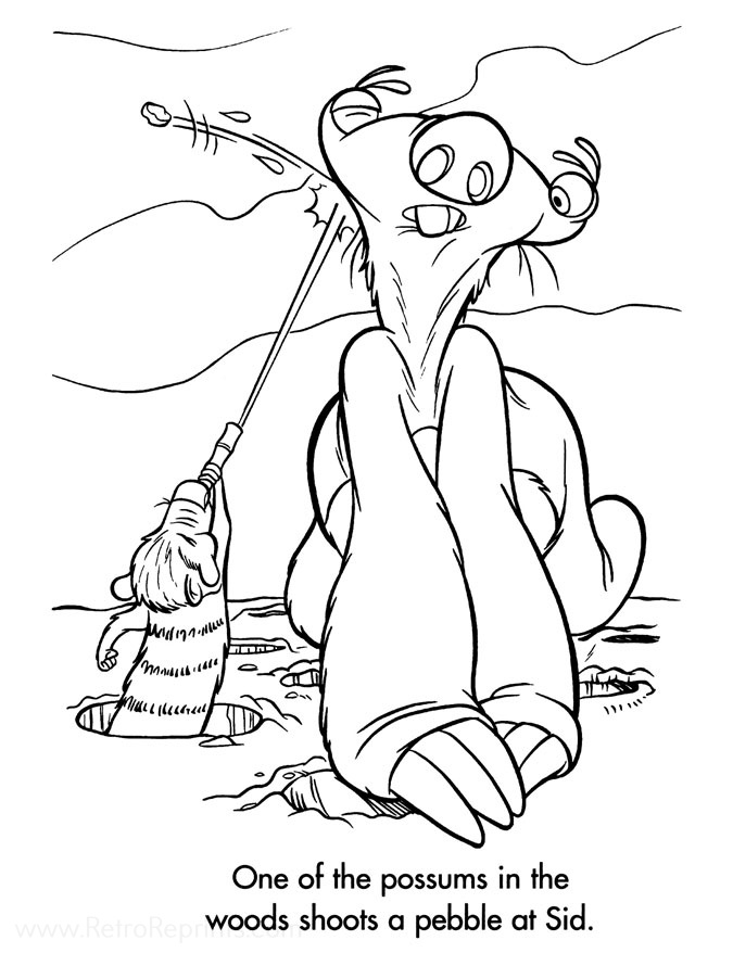 ice age the meltdown coloring page in black and white