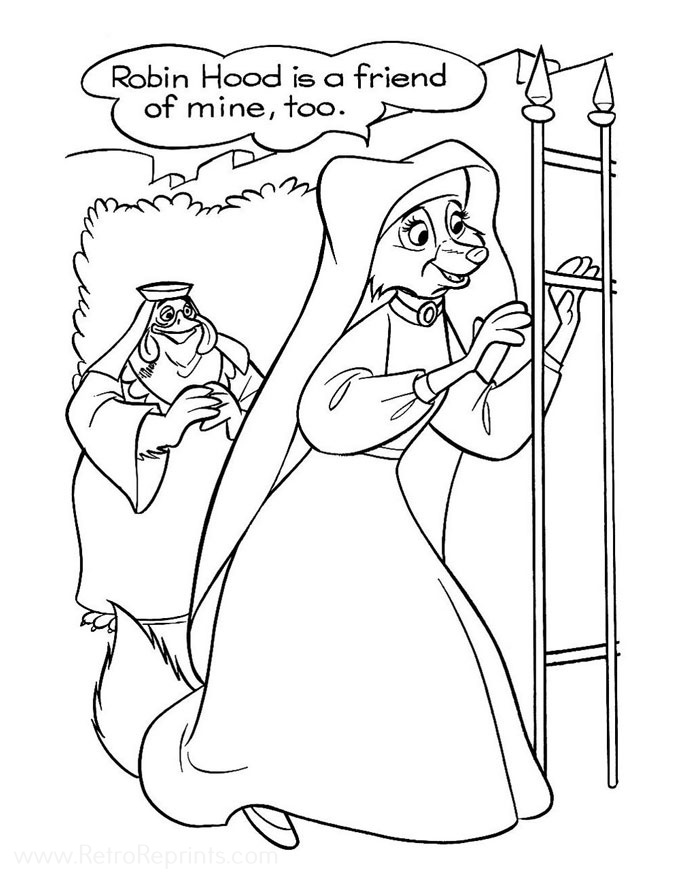 Robin Hood, Disney's Coloring Pages | Coloring Books at Retro Reprints