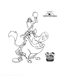 Timon and Pumbaa Various Images | Coloring Books at Retro Reprints