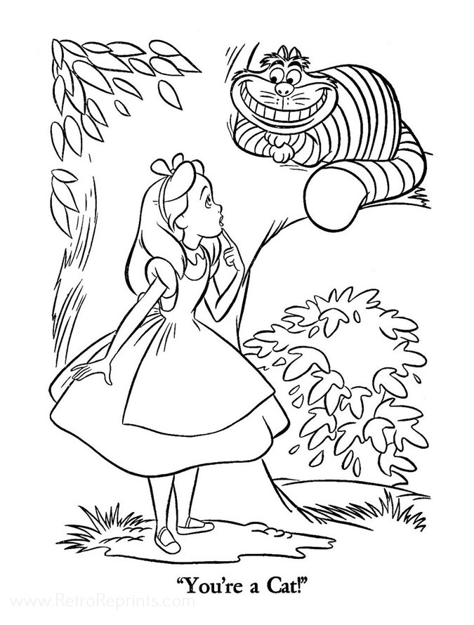 Alice in Wonderland, Disney's Coloring Pages | Coloring Books at Retro