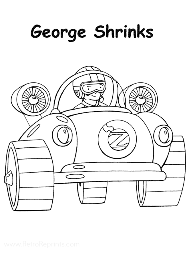 mom coloring page in black and white george shrinks