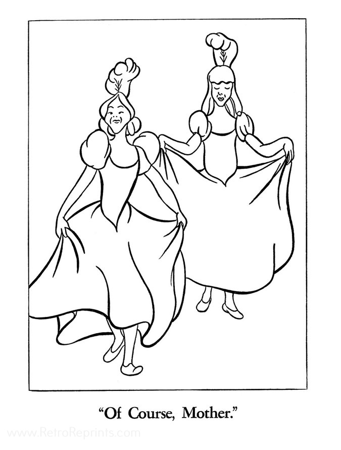 Cinderella, Disney's Coloring Pages | Coloring Books at Retro Reprints