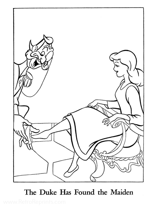 Cinderella, Disney's Coloring Pages | Coloring Books at Retro Reprints