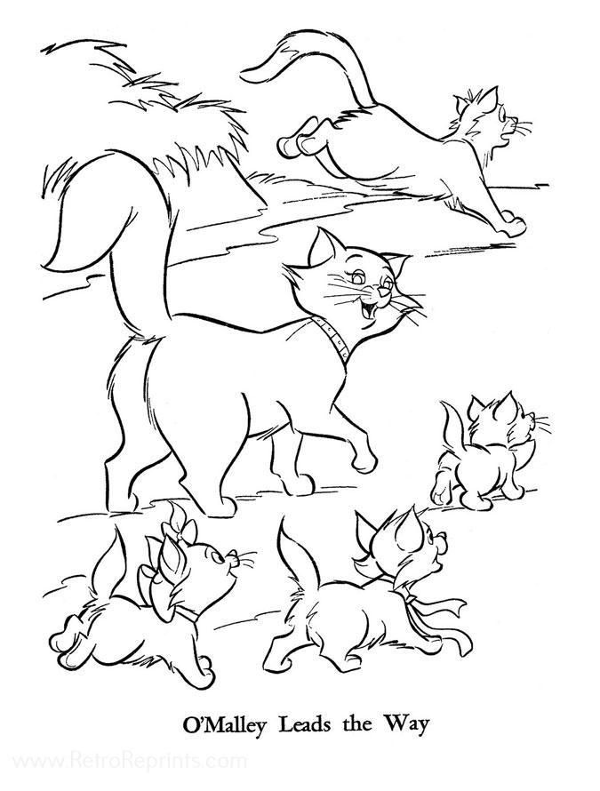 Aristocats, The Coloring Pages Coloring Books at Retro Reprints The