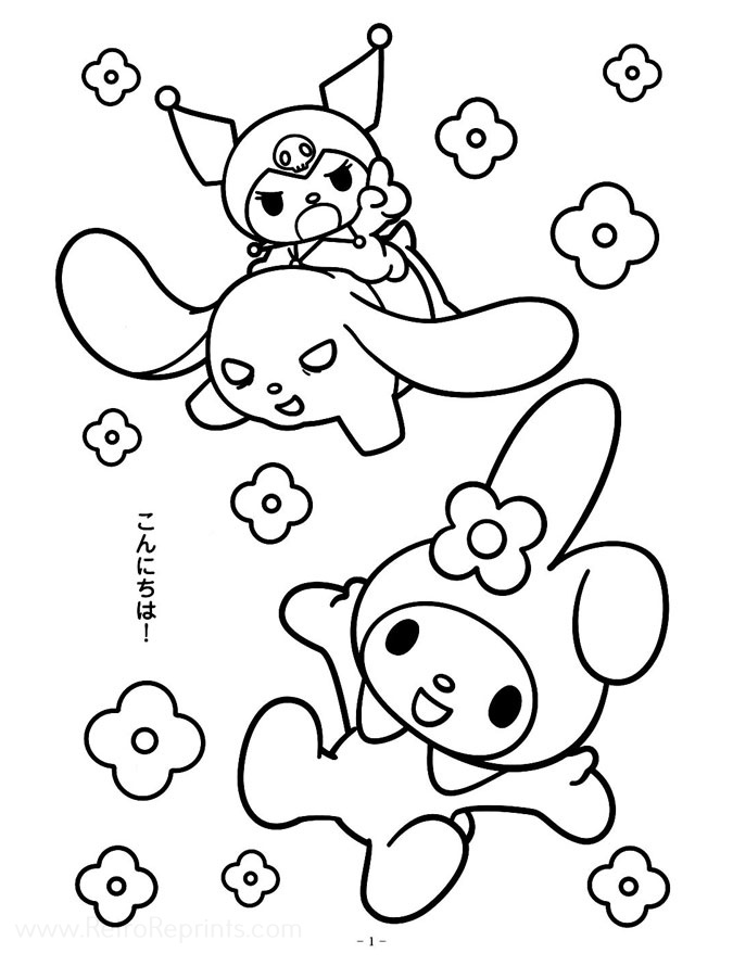 Onegai My Melody Coloring Pages | Coloring Books at Retro Reprints ...