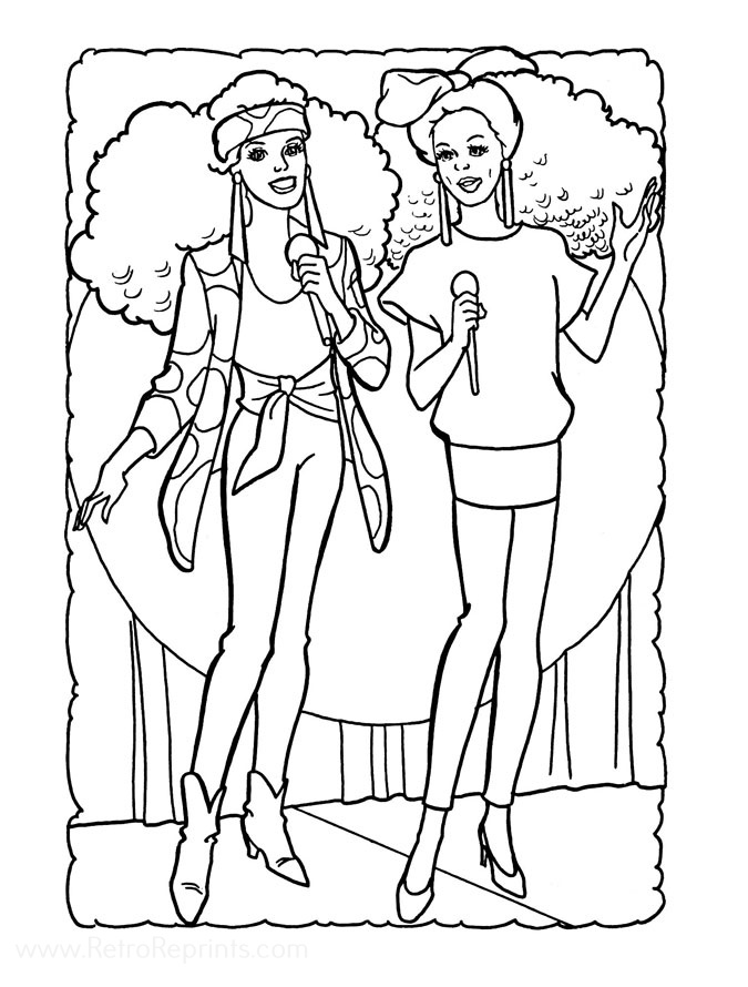 Some of the colouring pages from the 80s barbie colouring book I bought : r/ Barbie