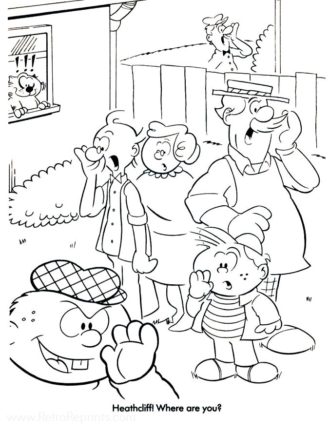 Free Coloring Pages Heathcliff Comic