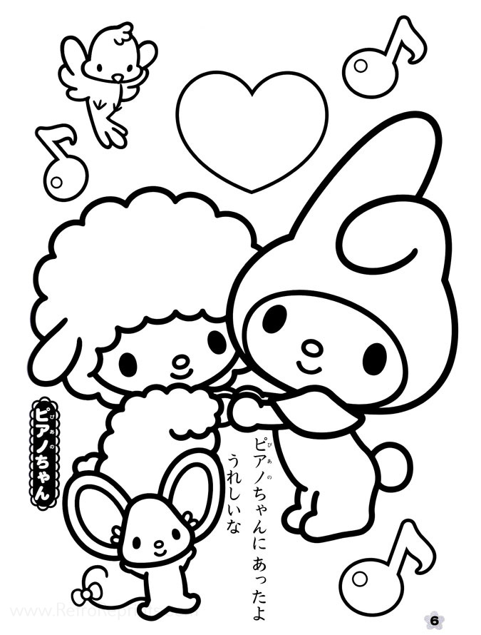 My Melody Coloring Pages Book Sketch Coloring Page
