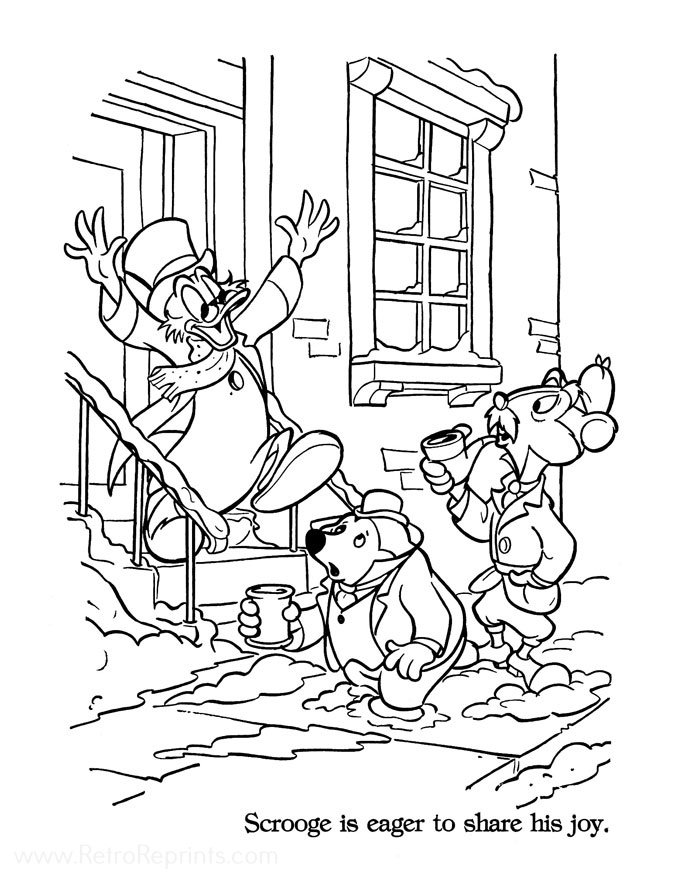 Mickeys Christmas Carol Coloring Pages Coloring Books At Retro Reprints The Worlds Largest