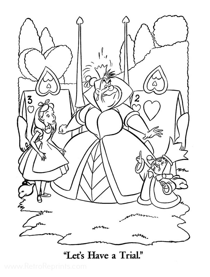 Alice in Wonderland, Disney's Coloring Pages Coloring Books at Retro